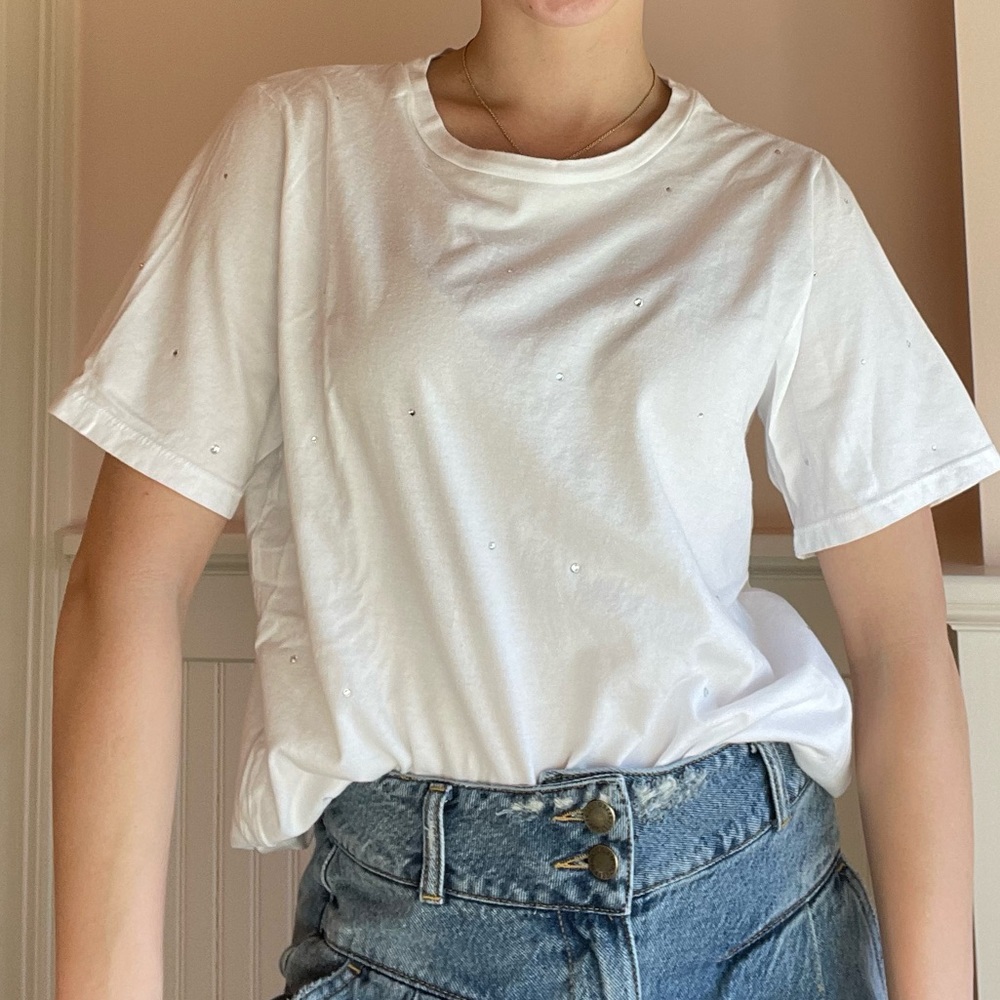 SAKS Sanctuary The Perfect Bling Women’s White Tee